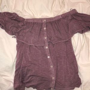 Off the shoulder flowy purple top